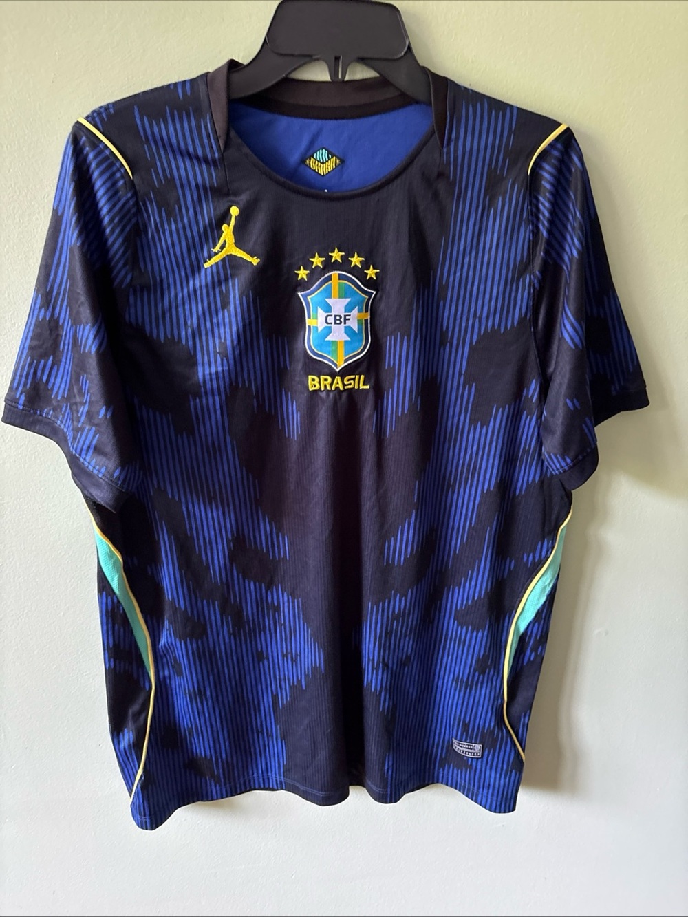 Nike Air Jordan Brasil 2026 World Cup Away Soccer Jersey Blue Brazil L Large